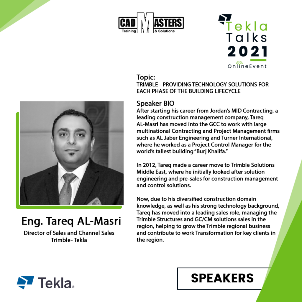 1.-Tareq-AL-Masri - CAD Masters - Tekla Talks 2021 - Egypt