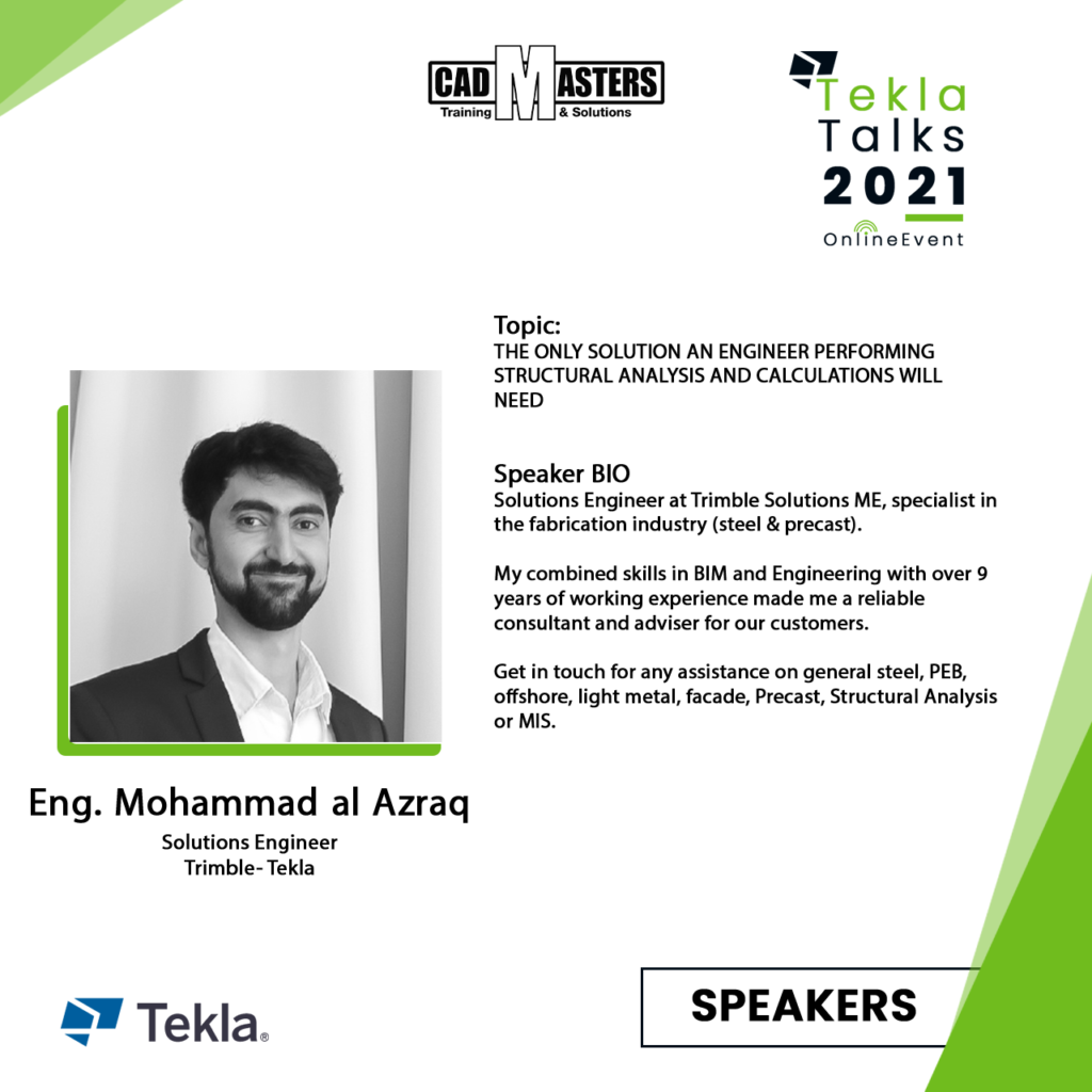2.Mohammad-al-Azraq - CAD Masters - Tekla Talks 2021 - Egypt